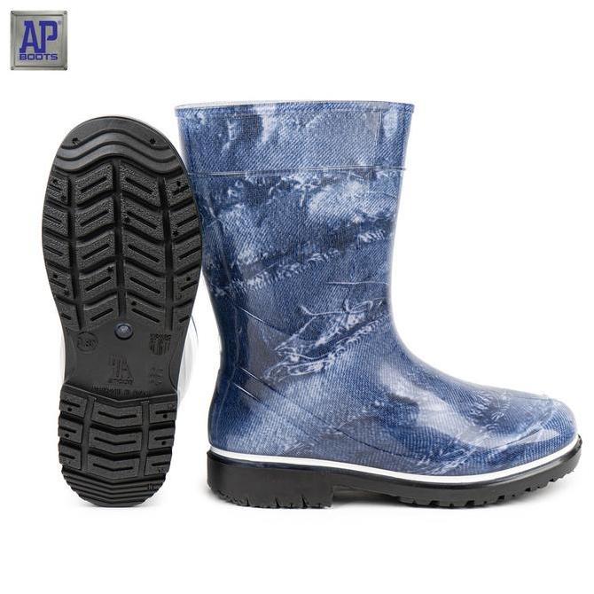Cuci Gudang  Ap Boots Ap Kids 2012 Blue Jeans - Sepatu Boot Pvc Anak  Motif