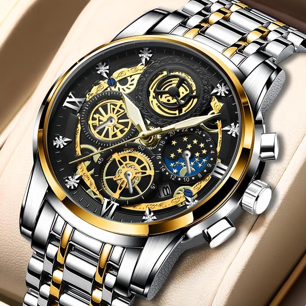 Cuci Gudang Cod Jam Tangan Pria Jp-17  Luxury Original Analog Sporty Full Stainless Tahan Air 3Atm J