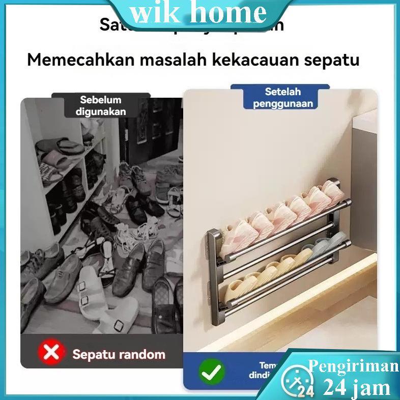 PROMO TERBARU [COD]Rak Sepatu Gantung Susun Shoe Rack Holder Tempat Sandal Panci Dapur Dinding Belak