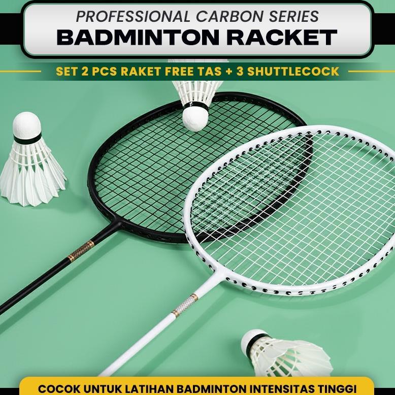 NEW Raket Badminton FULL CARBON | Raket Bulu Tangkis Isi 2 Raket Bahan FULL CARBON Original Badminto