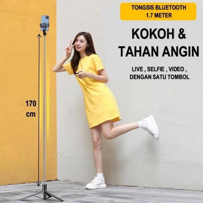 PROMO TERBARU 1.7METER TONGSIS BLUETOOTH 3IN1 R1S L LED 360 1.7M / TONGSIS TRIPOD / TONGSIS 3 IN 1 /