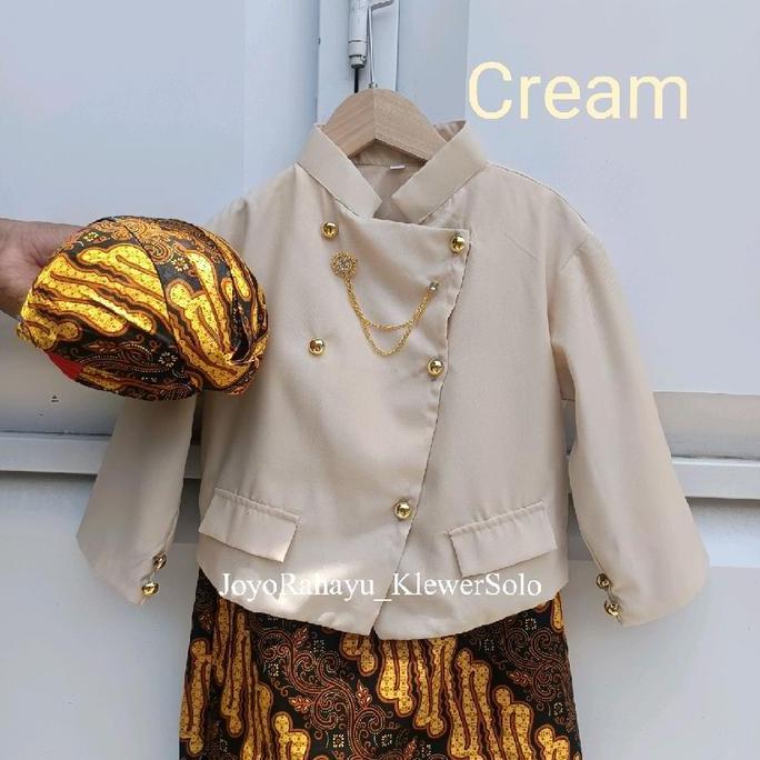 Tahan Lama  Beskap Solo Anak Bahan Premium Gratis Rantai Beskap Sarcel Motif Lereng Seling Pamor || 