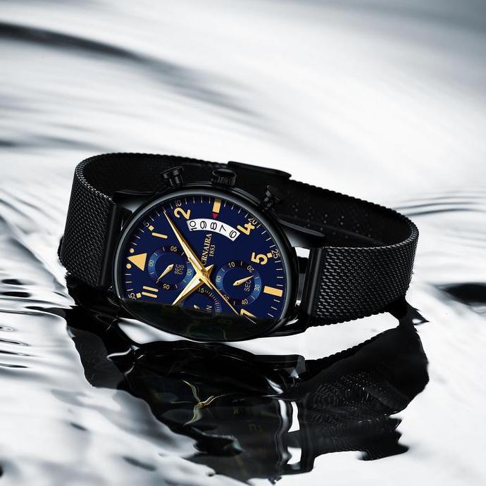 DE78 - CRNAIRA C819 Jam Tangan Chrono Aktif Kasual FORMAL Pria Rantai Pasir KULIT Anti Air Watches L