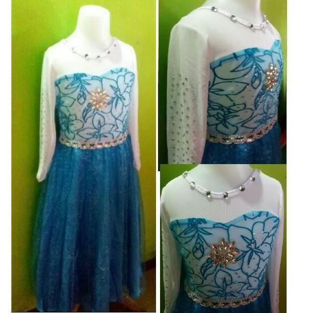 Tahan Lama  Kostum Elsa Frozen Anak  4 - 8  Tahun / Baju Ulang Tahun Princess