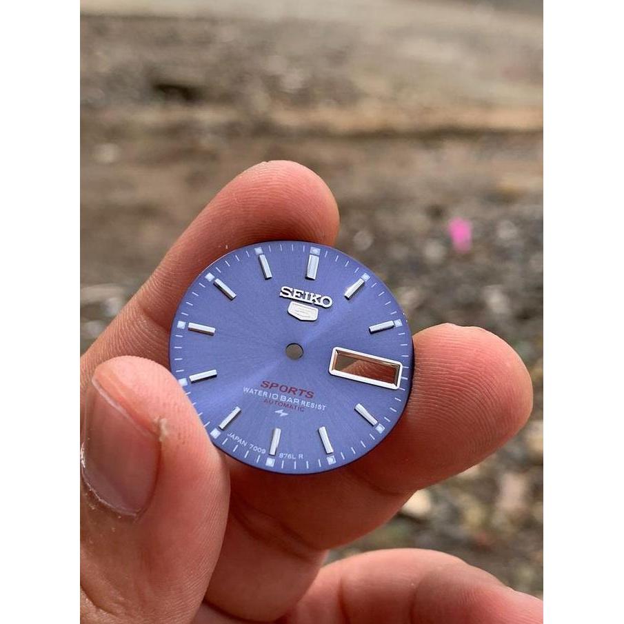 DY88 >> Plat dial jam tangan seiko biru 28,5mm 7009 7s26 7s36 dial jam seiko 5 sport