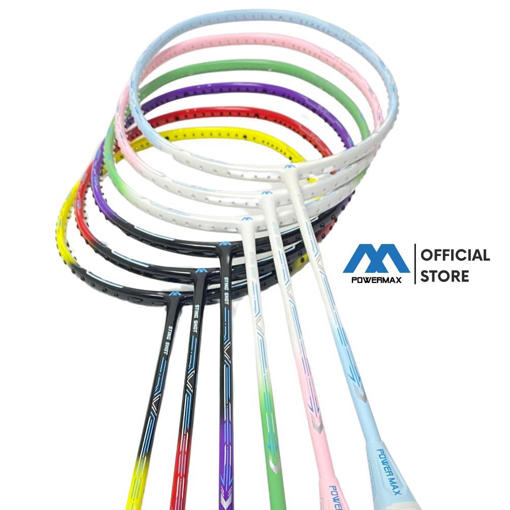 BESTPROMO POWERMAX Raket Badminton Bulutangkis Sting Shot 36 LBS 5U Carbon Fiber Beginner Training P