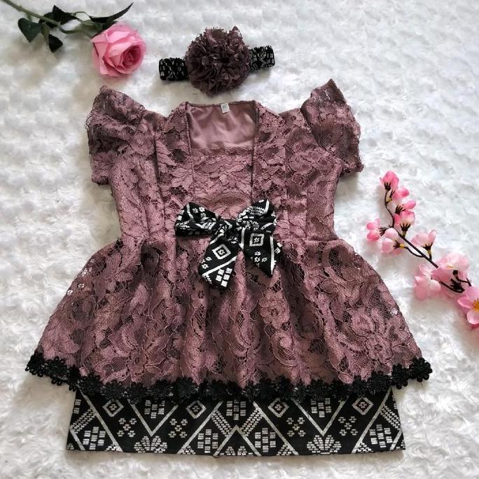 Murah Kebaya Bayi / Kebaya Anak Modern / Kutubaru Anak Ungu Taro