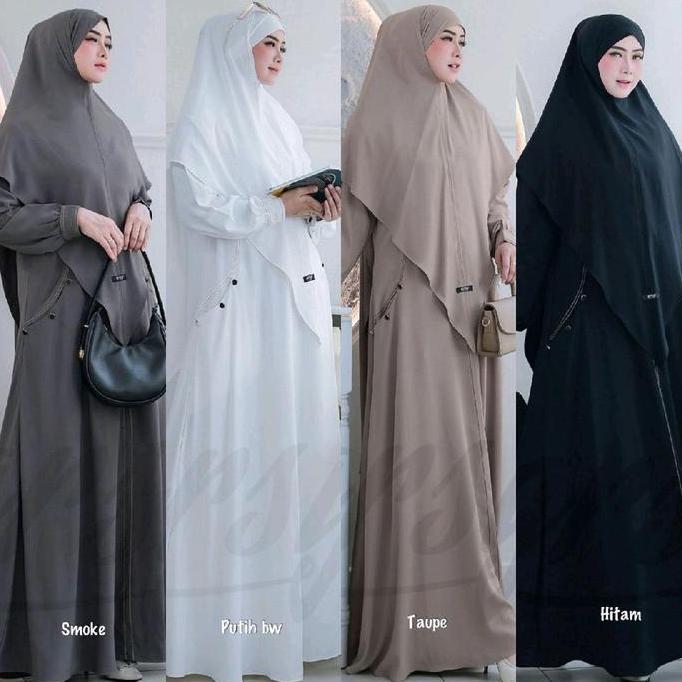 JAUHARA SET SYARI BY ARSY HIJAB KHIMAR BANDANA SET KHIMAR GAMIS ANTIUV GAMIS ADEM NYAMAN GAMIS UMROH
