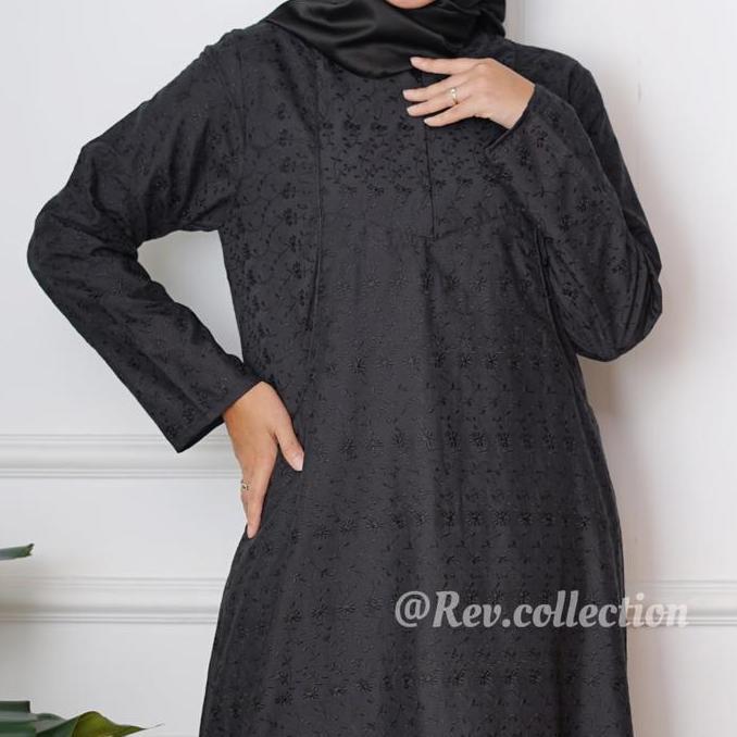 Gamis Hitam Full Bordir Busana Umroh Wanita Gamis Ihrom wanita