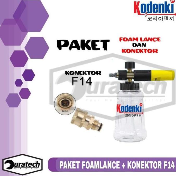 Paket Botol Salju Foam Lance Jet Cleaner Dan Connector High Preasure Foamlance Quick Release 1/4 Inc