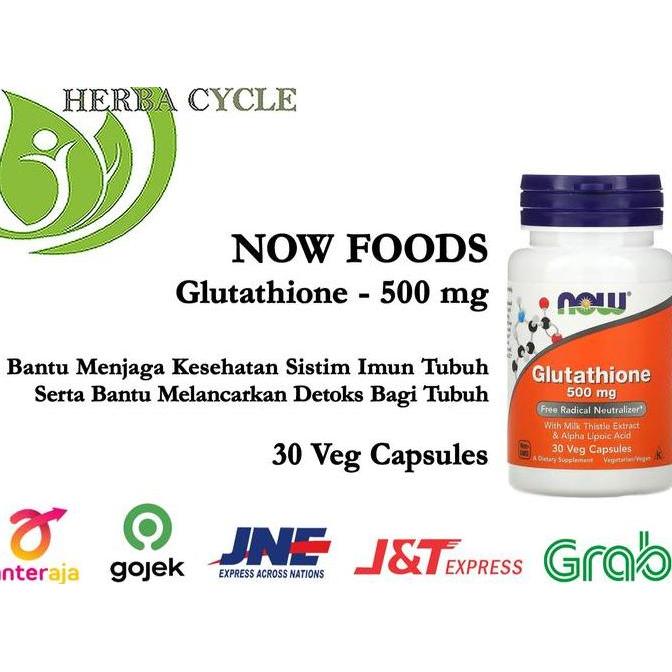 Now Foods Glutathione 500 mg 30 Veg Capsules Now Glutathione Ori USA