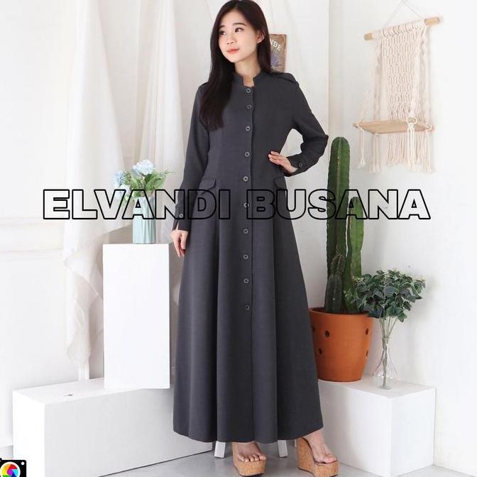 Gamis Guru / Gamis Busui / Gamis Abu Tua / Seragam Gamis / Gamis Tebal - 8001 Abu Tua