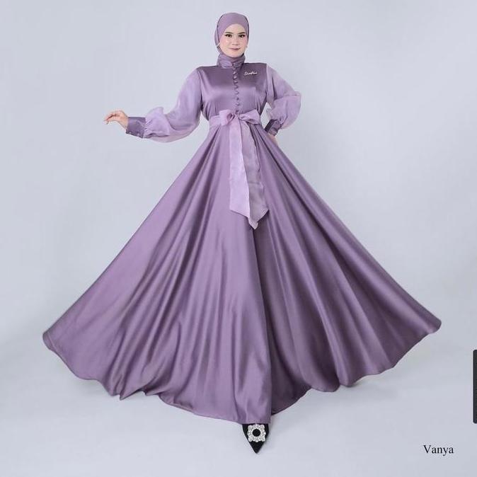 Vanya basic dress // gamis muslimah kekinian // dress kondangan simple kekinian //