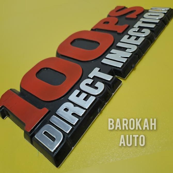 ps100 tulisan emblem mobil truck 100ps merah