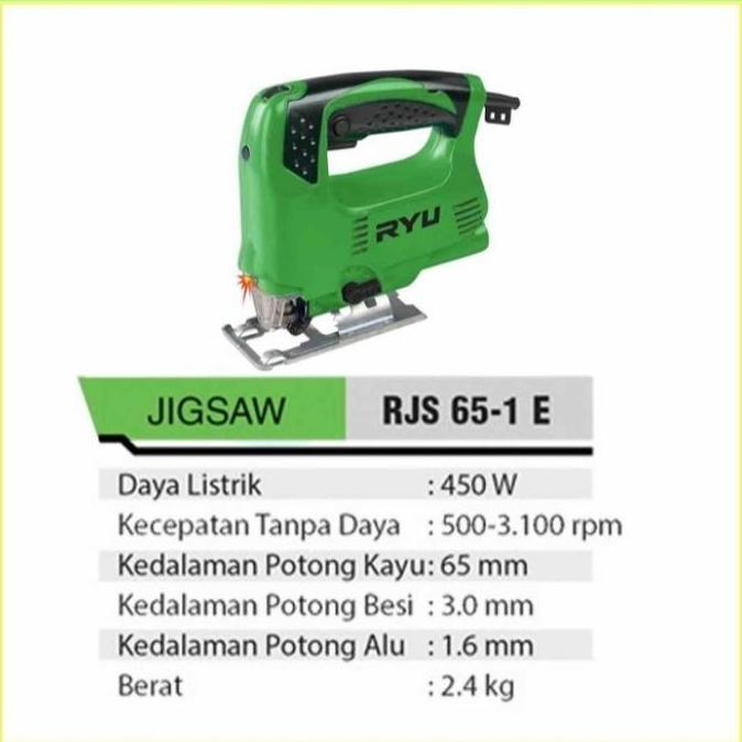 Mesin jigsaw gergaji listrik potong triplek kayu TEKIRO RYU RJS 65-1E