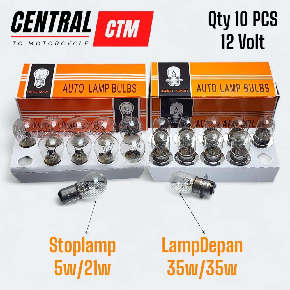 Gratong Lampu Bohlam Halogen Standar Motor Bohlam Stop Rem & Bohlam Depan Universal