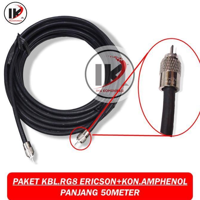 PAKET KABEL ERICSON RG8 50M PLUS KONEKTOR RG8 AMPHENOL