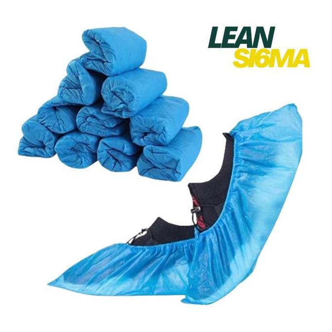 Disposable CPE Shoes Cover pelindung sepatu Blue Shoe Cover CPE isi 100 pc Biru