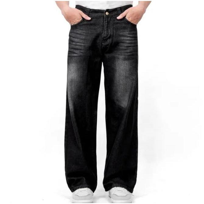 Promo Celana Jeans Pria Baggy Pants Gombrong Oversize Loose Straight Kulot Boyfriend Jeans Longgar B