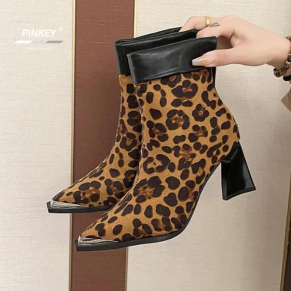 Terlaris Pinkey P385 Sepatu Wanita Boots Import Korea Heels Hak Tinggi 7Cm Model Boots Black Shoes M