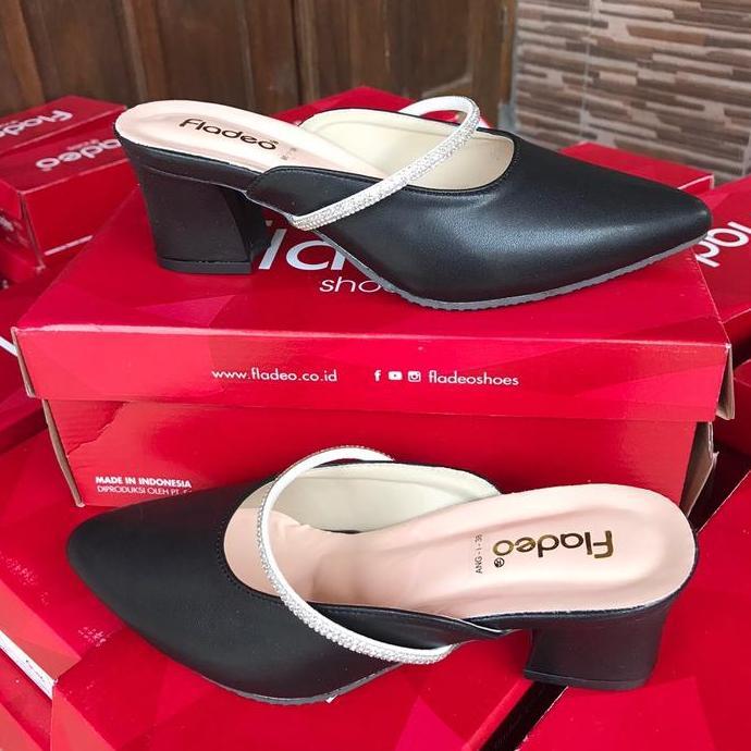 Terbaru Sandal Pesta Wanita Fladeo Th Heels 5Cm Mutiara Cantik Sandal Kondangan