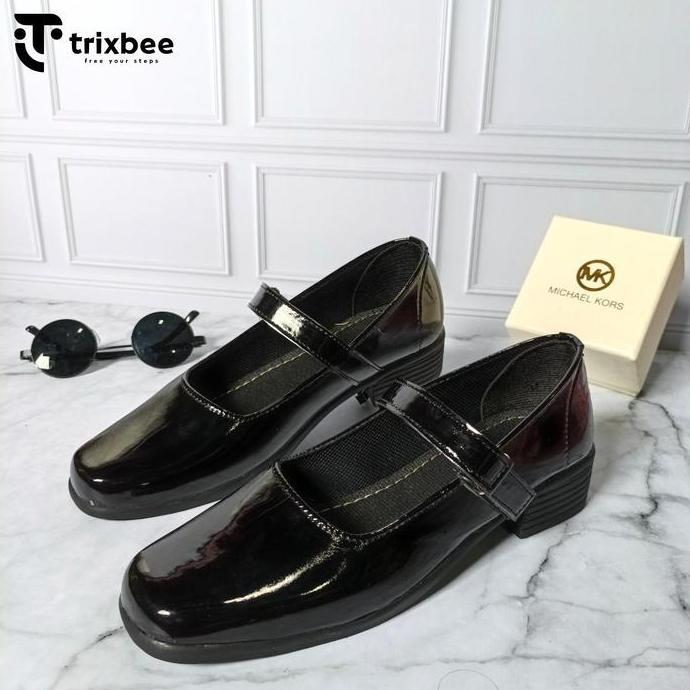Gratis Ongkir Trixbee Sepatu Pantofel Wanita Paskib Tanpa Hak Dan Hak Hitam Kerja Putih