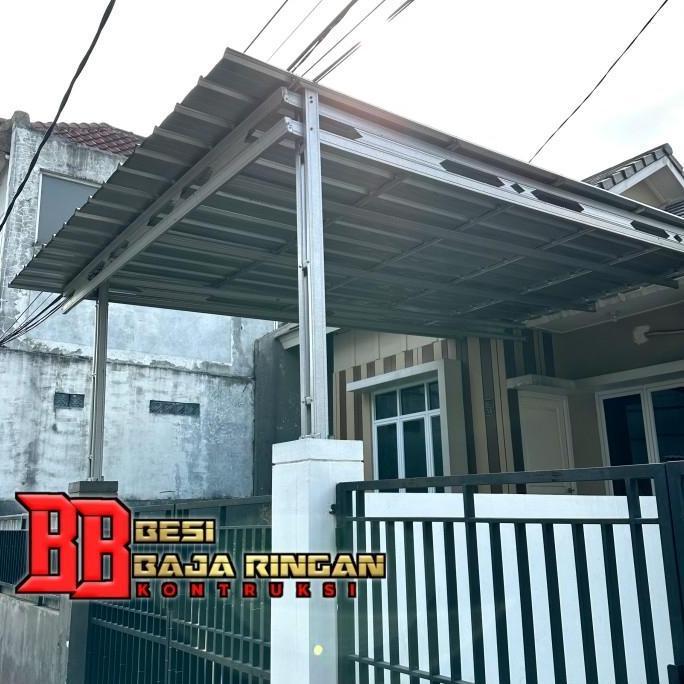 Ironbig- Kanopi Spandek Polos 0,30Mm Rangka Baja Ringan 0,75 Minimalis Besi