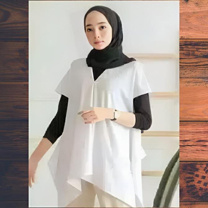 Atasan Blouse Kaftan Polos Wanita Terbaru Kaftan Pendek Termurah Free Belt Fit Muslim HS