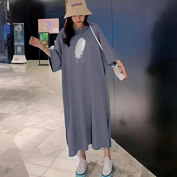Mbgx- Long Dress Wanita Jumbo Combed Ld120 - Ld140Cm Terbaru Daster Katun Nyaman Panjang