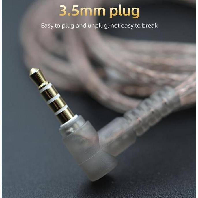 Diterium- Kz Kabel Cable Ofc Flat With Mic Upgrade Kz Type B Dan C Zex Zsn Pro X