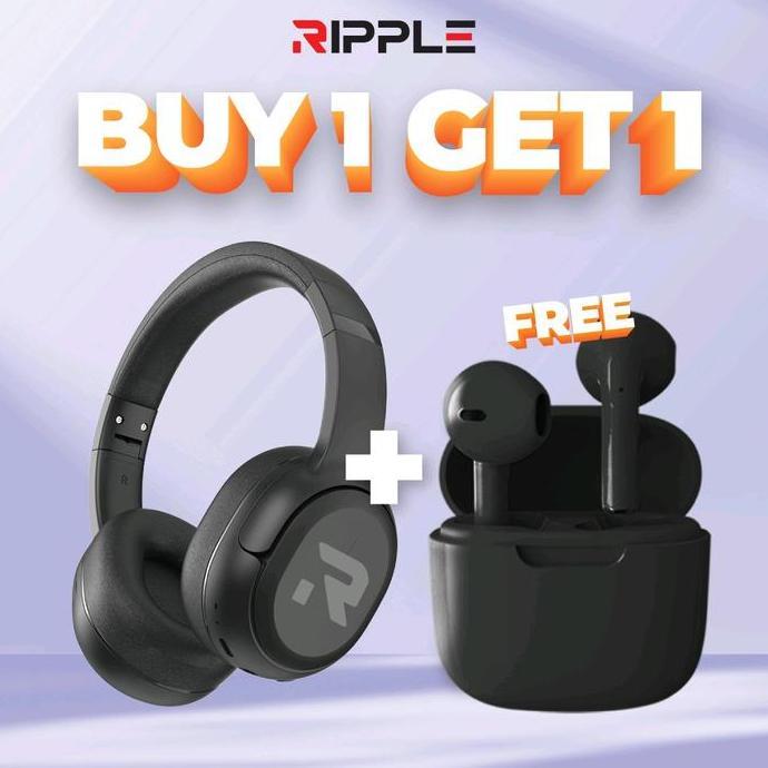 Diterium- Super Promo BundleRipple Rippods Headphone +True Go Tws Bluetooth Earphone