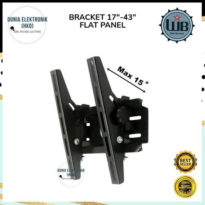 TERBARU - BRACKET TV LCD WB HIJAU 17"-43" WALL BRACKET 17 - 43 INCH ADJUSTABLE