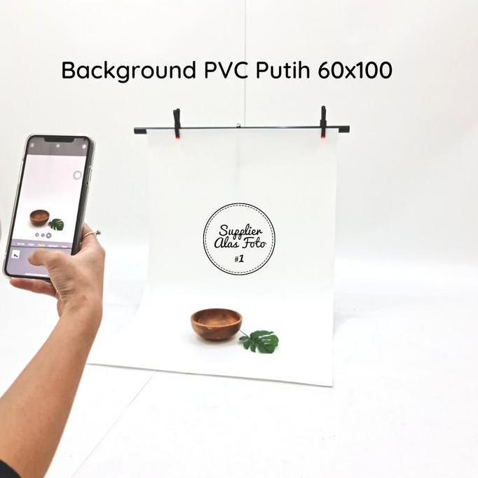 Lansungkirim- Paket Mini Stand + Pvc Background Foto Putih/ Backdrop Photo Polos Saf