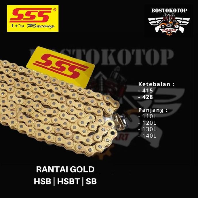 Promo SSS Rantai Rante Gold Emas 428 415 520 SB HSB HSBT 110L 120L 130L 140L Diskon