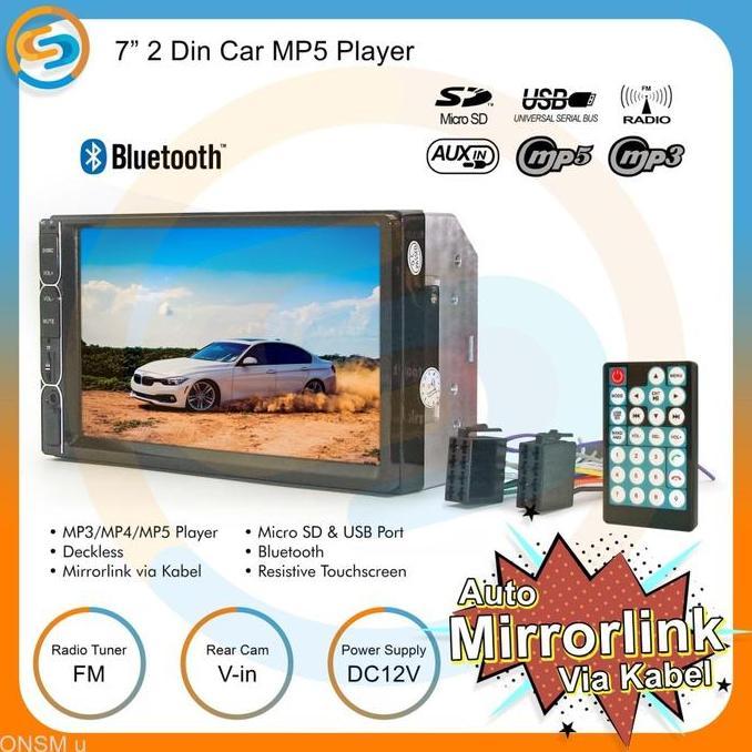 Headunit Double Din 7 Inch Mirror Link With Bluetooth Usb Mp3 Mp4 Mp5 Harga Khusus