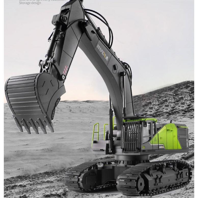 LARISS RC Excavator Huina 1593 1/14 22ch Metalik Hitam