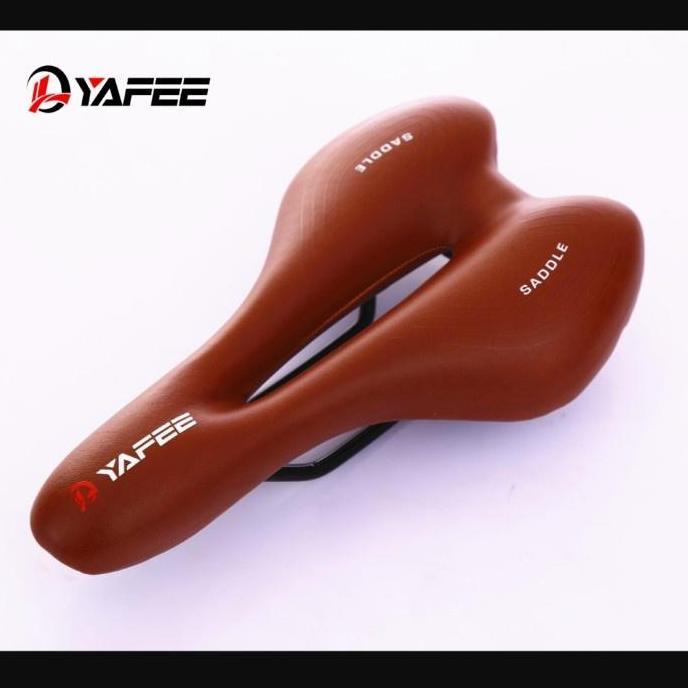 Promo Sadel sepeda YAFEE empuk GEL mtb fixie lipat cokelat saddle coklat vintage retro gell jok temp
