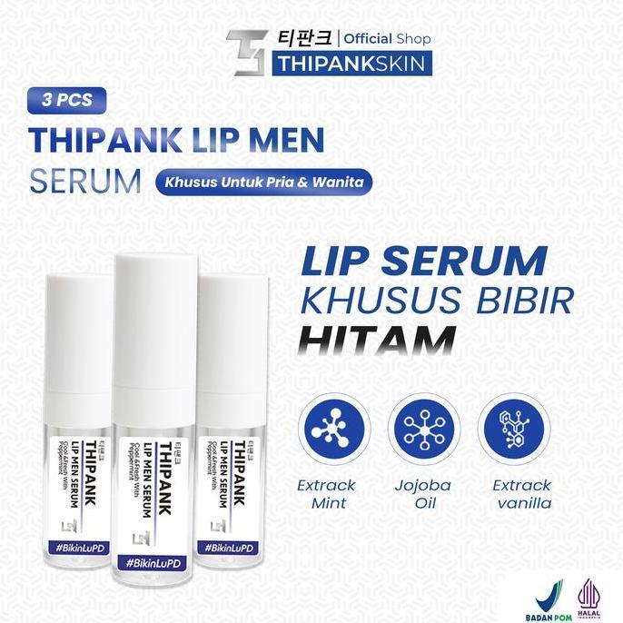 Bytxi- (3 Pcs) Thipank Lip Serum Pria With Extrack Peppermint Lip Serum Cowo Terbaik Lip Serum Bibir