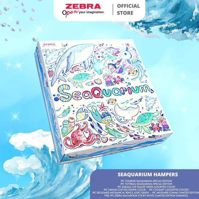 Zebra Hampers Gift Set Pulpen Sarasa Mildliner - Seaquarium