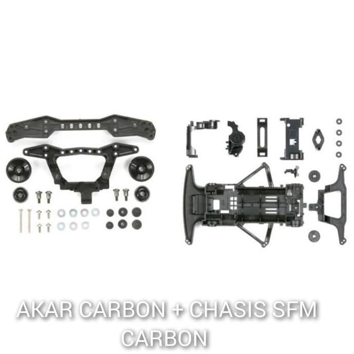 PAKET TAMIYA 15412 AKAR CARBON + 95239 CHASIS SFM CARBON