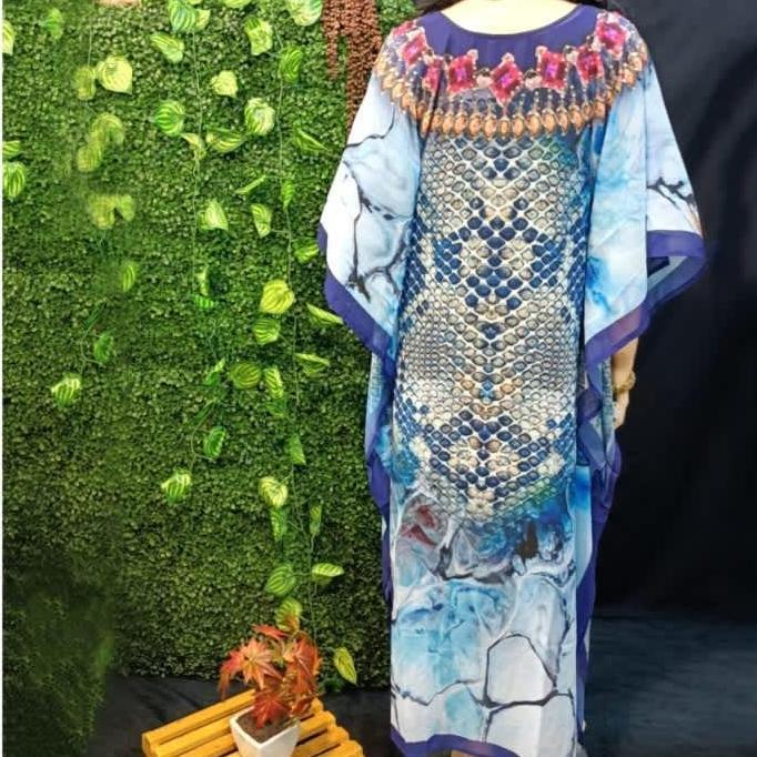 Kaftan Dital Print India Wanita / Kaftan India