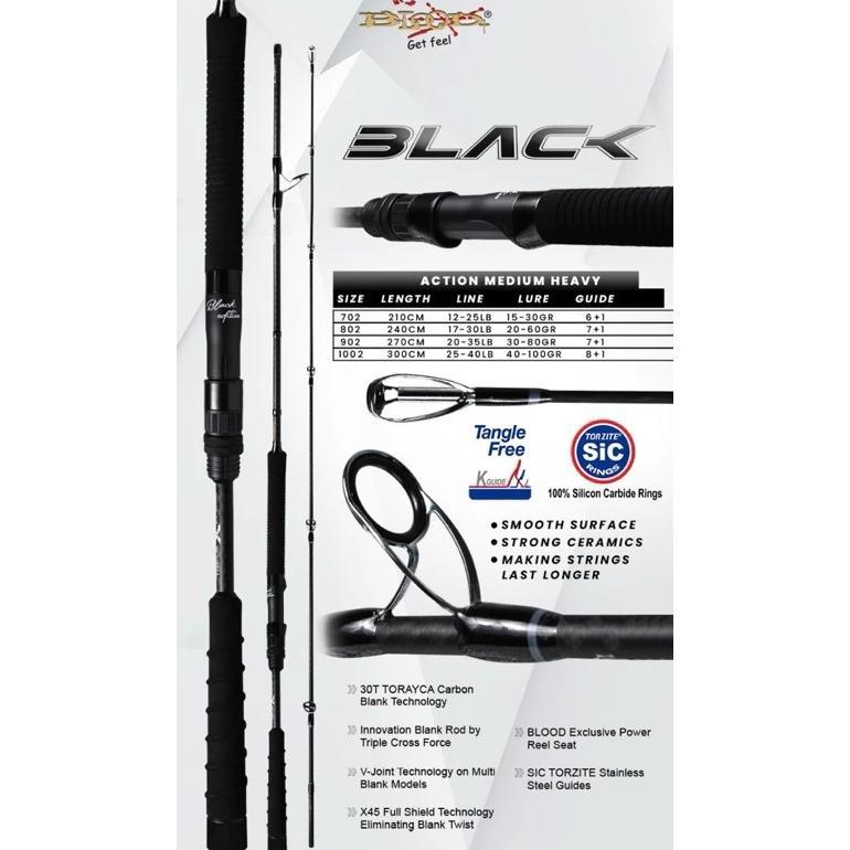 Joran Blood Black edition kuat ringan sambung 2 Torayca Carbon Blank Technology