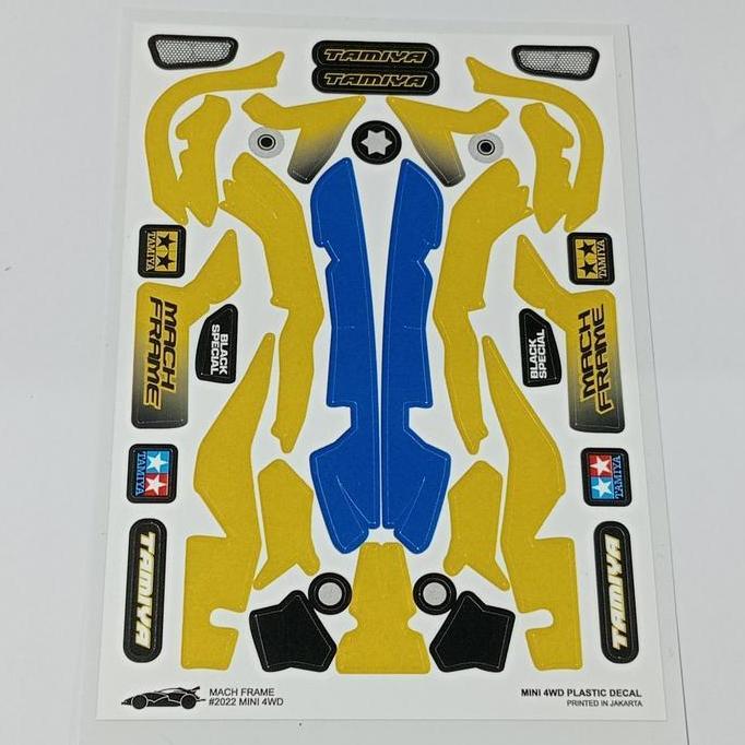 DECAL MINI 4WD MACH FRAME BLACK SPECIAL/ STICKER TAMIYA MACH FRAME BS