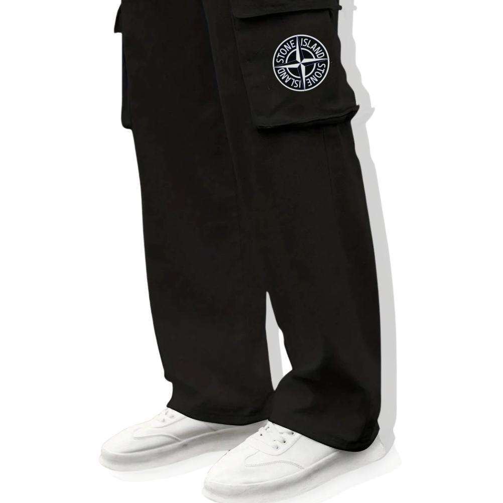 ORIGINAL NEWBIE CELANA PANJANG CARGO BAHAN FLEECE STONE ISLAND PUTIH CARGO FLEECE LONG PANTS CELANA 