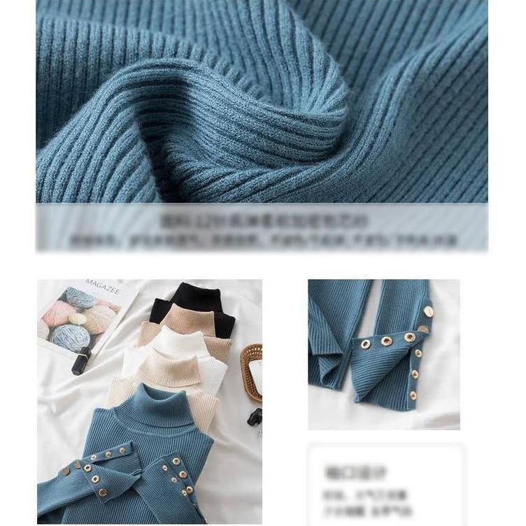 GS - VERSI JUMBO Atasan Button Knit Baju Rajut JUMBO inara | korean style iner inara hijab Manset Bs