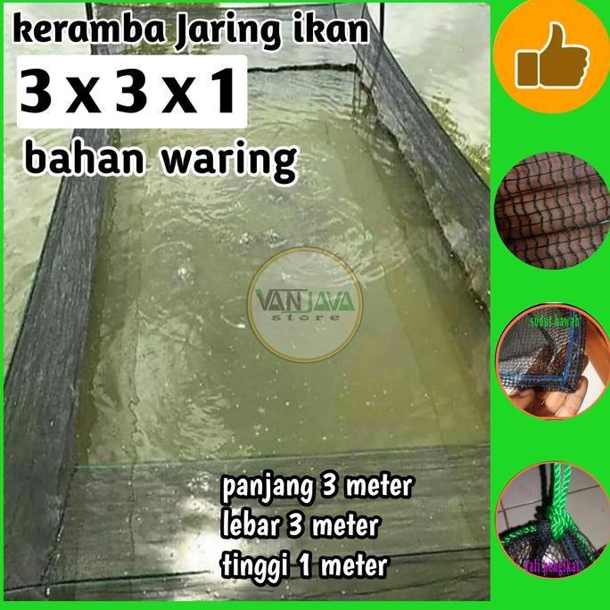 keramba kotak ikan jaring apung karamba ikan 3x3x1 kerambah hapa ikan