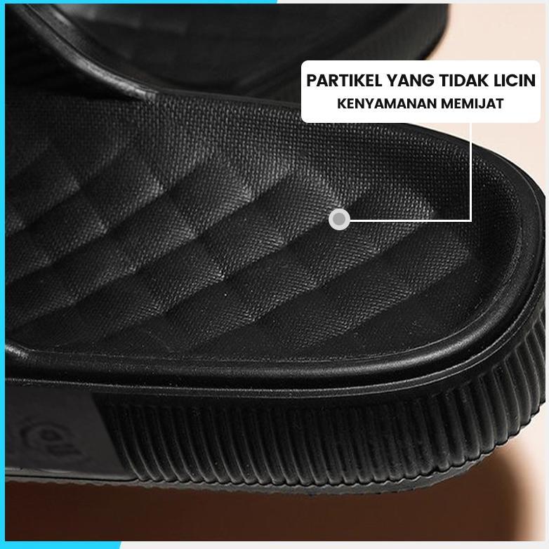 ORIGINAL Sandal pria karet kekinian casual murah empuk Sendal selop pria jelly slip on remaja cowo k