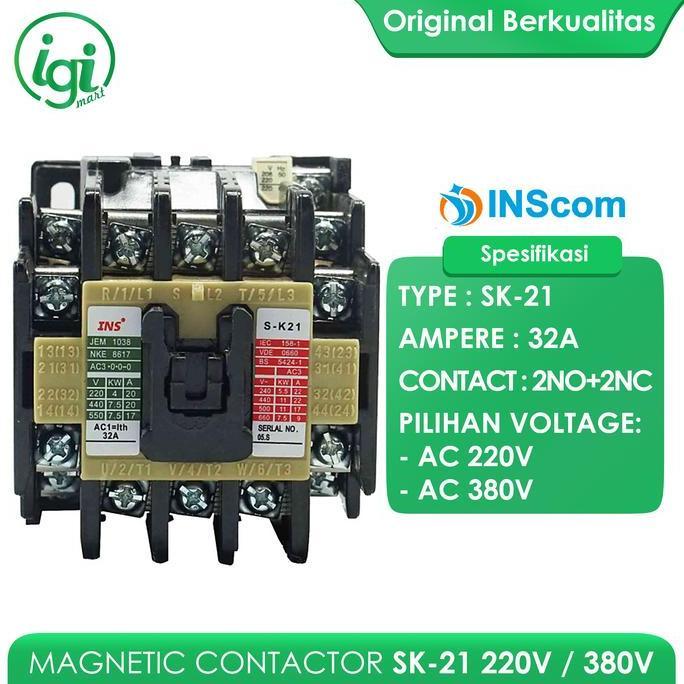 Promo MAGNETIC CONTACTOR SK-21 220V 380V / AC KONTAKTOR SK 21 220VAC 380 VAC Diskon