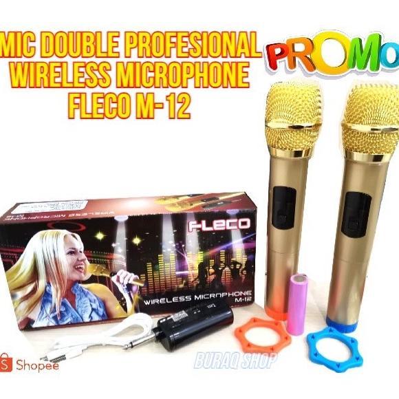 Microphone Profesional Wireless Mic Double FLECO M-12//Mic Wireless Double FLECO M 12//MIC KARAOKE//