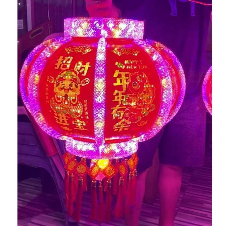 LAMPION LAMPU IMLEK BESAR LED PUTAR 360' PREMIUM/ LAMPION PUTAR LAMPU LED BUNGA DEKORASI HIAS / LENT